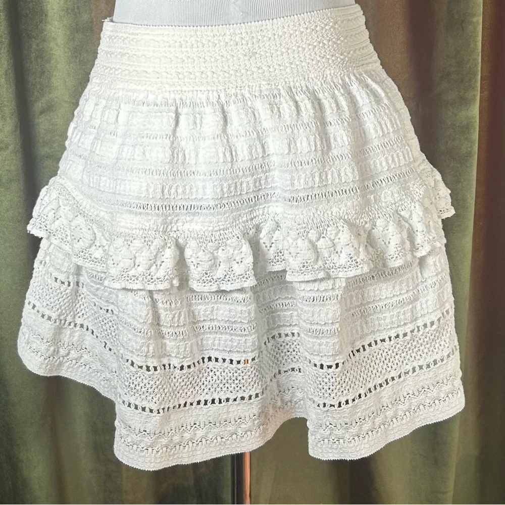 Aerie Textured Lace Ruffle Mini Skirt - Picture 2 of 4